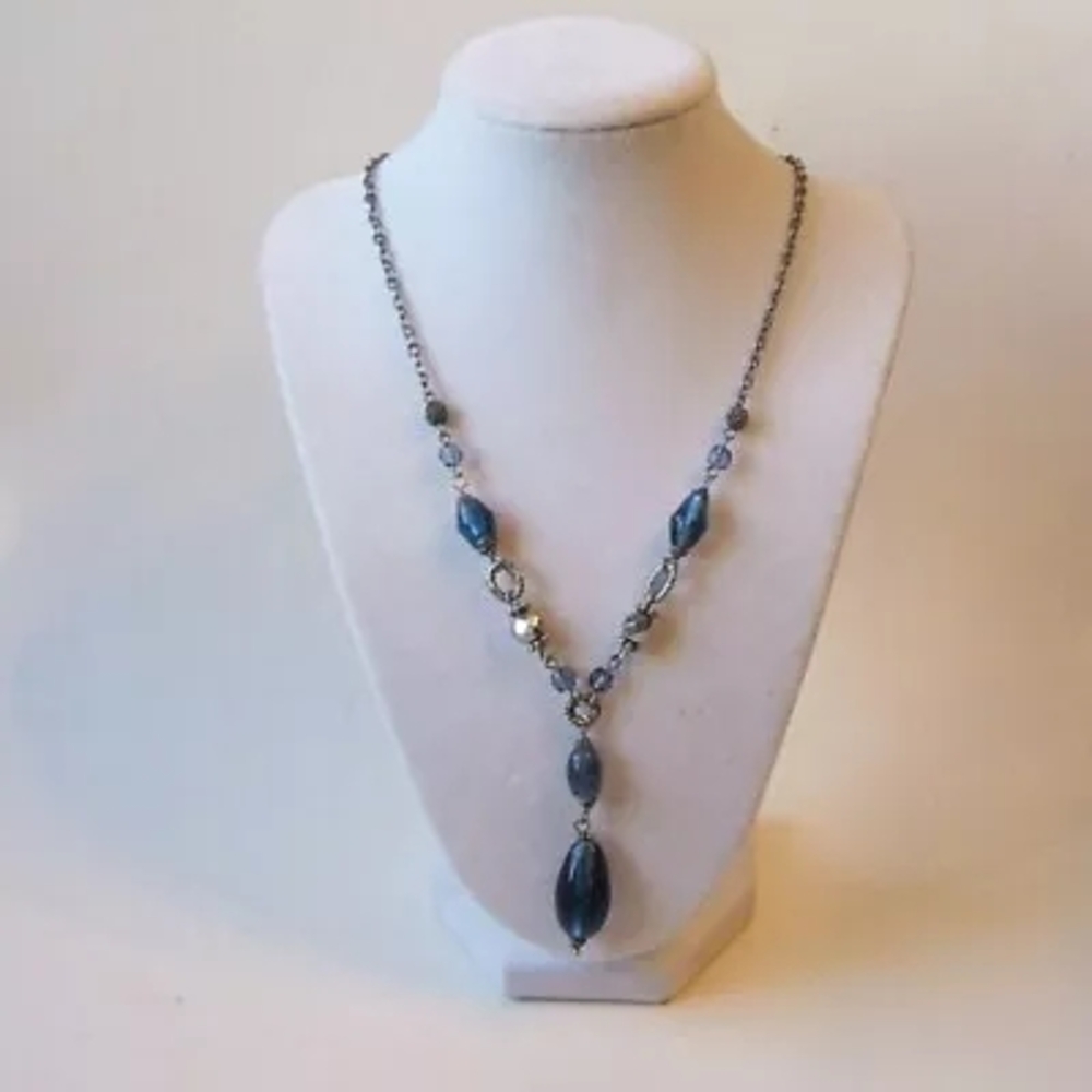 Lia Sophia Blue Necklace Elegant Oceanic Beads
